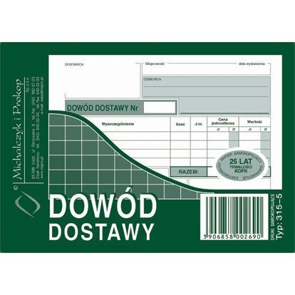 DOWÓD DOSTAWY A6 (WIELOKOPIA) Michalczyk i Prokop DOWÓD DOSTAWY A6 (WIELOKOPIA) Michalczyk i Prokop