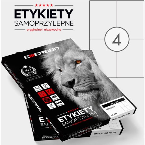 Etykiety Emerson A4 105x148mm białe (100) Emerson Etykiety Emerson A4 105x148mm białe (100) Emerson