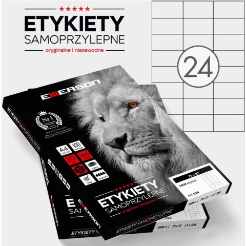 Etykiety Emerson A4 70x37mm białe (100) Emerson Etykiety Emerson A4 70x37mm białe (100) Emerson