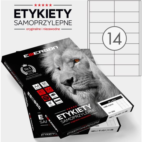 Etykiety Emerson A4 97x42.4mm białe (100) Emerson Etykiety Emerson A4 97x42.4mm białe (100) Emerson
