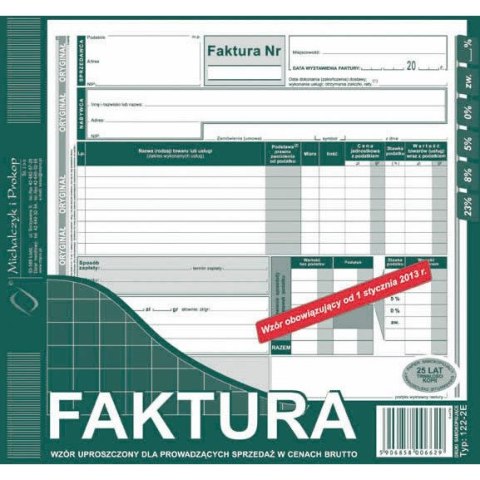 FAKTURA BRUTTO (UPROSZCZONA) 2/3 A4 (O+1K) Michalczyk i Prokop FAKTURA BRUTTO (UPROSZCZONA) 2/3 A4 (O+1K) Michalczyk i Prokop