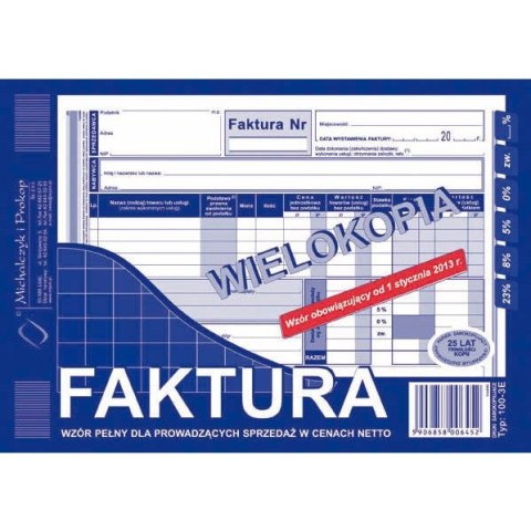 FAKTURA VAT A5 (WIELOKOPIA) Michalczyk i Prokop FAKTURA VAT A5 (WIELOKOPIA) Michalczyk i Prokop
