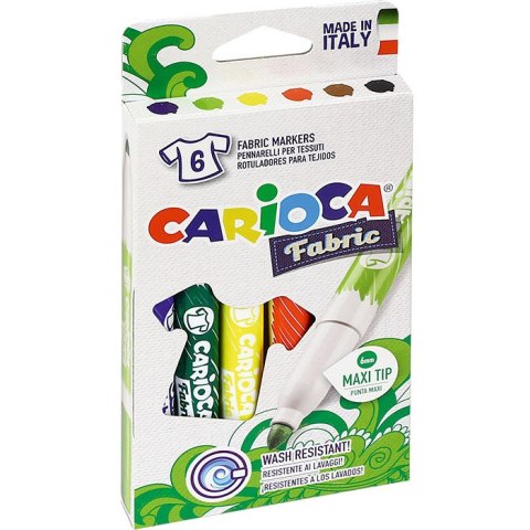 FLAMASTRY DO TKANIN CARIOCA 6 KOLORÓW CARIOCA FLAMASTRY DO TKANIN CARIOCA 6 KOLORÓW CARIOCA