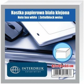 KOSTKA PAPIEROWA 85x85x35mm KLEJONA BIAŁA Interdruk