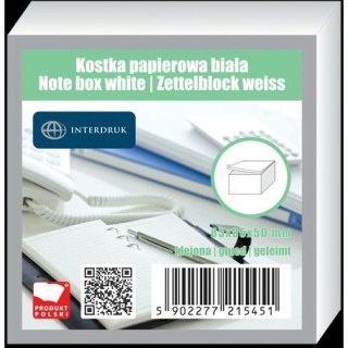 KOSTKA PAPIEROWA 85x85x50mm KLEJONA BIAŁA Interdruk
