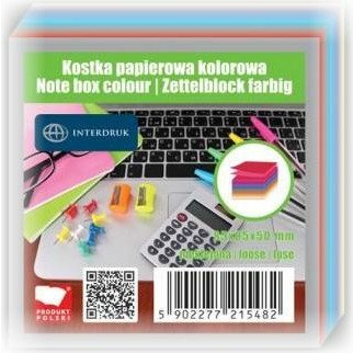 KOSTKA PAPIEROWA 85x85x50mm NIEKLEJONA KOLOR Interdruk