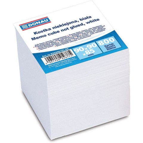 Kostka papierowa Donau 90x90x90mm nieklejona biała Donau