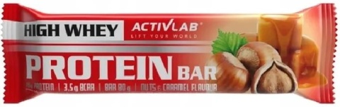 ActivLab High Whey Protein Bar o smaku orzechowo-karmelowym 80 g ActivLab High Whey Protein Bar o smaku orzechowo-karmelowym 80 g