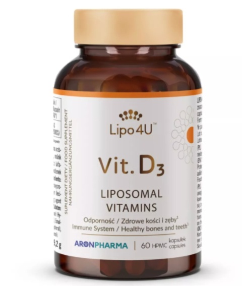 Aronpharma Lipo 4U Vit. D3 Liposomalna Witamina D3 60 kapsułek Aronpharma Lipo 4U Vit. D3 Liposomalna Witamina D3 60 kapsułek
