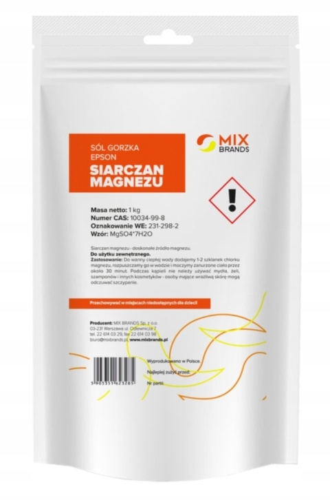Big Nature Siarczan magnezu - Sól gorzka Epsom 1kg Big Nature Siarczan magnezu - Sól gorzka Epsom 1kg