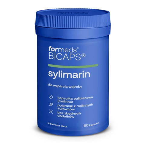 ForMeds Bicaps Sylimarin Ostropest plamisty oraz cynaryna z liści karczocha 60 kapsułek ForMeds Bicaps Sylimarin Ostropest plamisty oraz cynaryna z liści karczocha 60 kapsułek