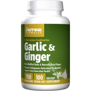 Jarrow Formulas Czosnek i Imbir 700mg 100 kapsułek wegańskich