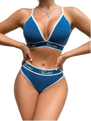 Komplet Sportowej bielizny Sweet Fashion Giulietta "S" - Niebieski Indygo