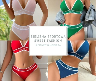 Komplet Sportowej bielizny Sweet Fashion Giulietta "M" - Niebieski Indygo