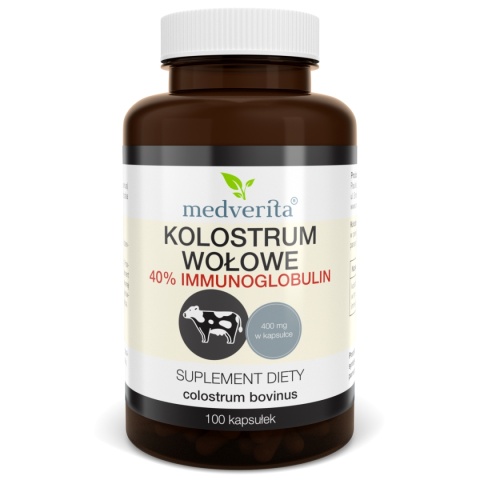 Medverita Colostrum wołowe 400 mg 100 kapsułek Medverita Colostrum wołowe 400 mg 100 kapsułek