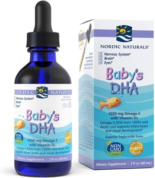 Nordic Naturals Baby's DHA 1050mg - Omega 3 dla dzieci z witaminą D3 w kroplach 60ml