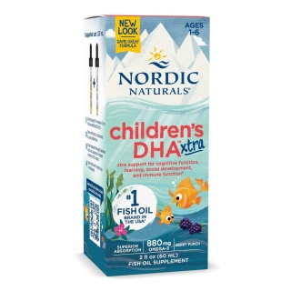 Nordic Naturals Children's DHA Xtra 880 mg Omega3 krople 60ml smak jagodowy