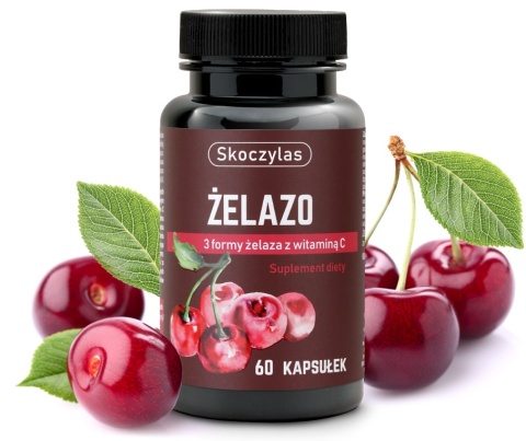 Skoczylas Żelazo 3 formy z witaminą C 60 kapsułek Skoczylas Żelazo 3 formy z witaminą C 60 kapsułek
