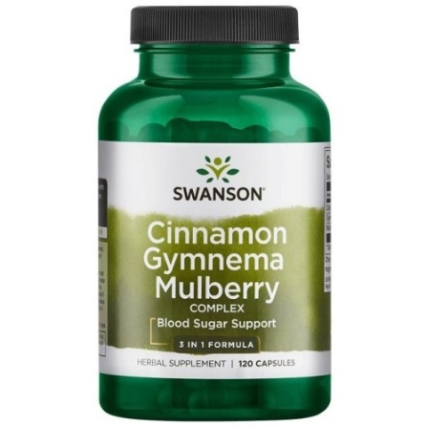 Swanson Kompleks Cynamonu, Gymnemy i Morwy 120 kapsułek Swanson Kompleks Cynamonu, Gymnemy i Morwy 120 kapsułek