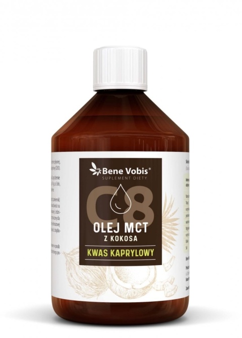 Bene Vobis Olej MCT z kokosa Kwas kaprylowy 500ml Bene Vobis Olej MCT z kokosa Kwas kaprylowy 500ml