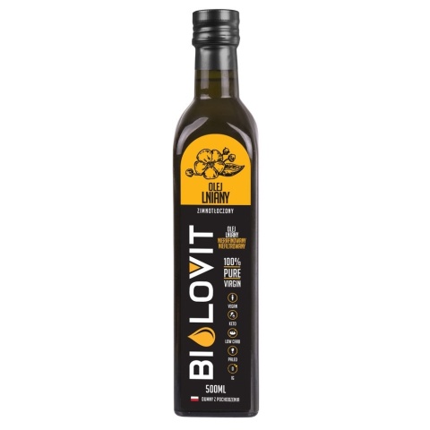Bilovit Olej Lniany 500ml ekologiczny, tłoczony na zimno Bilovit Olej Lniany 500ml ekologiczny, tłoczony na zimno