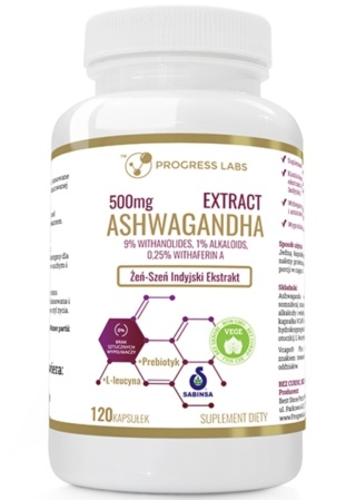 Progress Labs Ashwagandha extract + L-leucyna 120 kapsułek