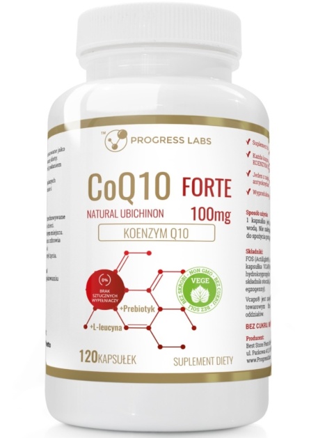 Progress Labs Coenzyme Q10 Forte + L-leucyna 120 kapsułek Progress Labs Coenzyme Q10 Forte + L-leucyna 120 kapsułek