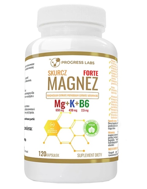 Progress Labs Mg+K+Vit B6 Forte 120 kapsułek Progress Labs Mg+K+Vit B6 Forte 120 kapsułek