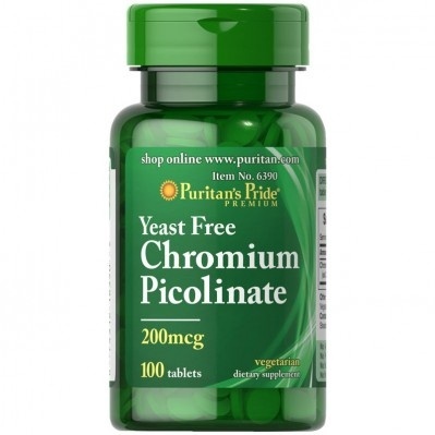 Puritan's Pride Chrom pikolian 200µg 100 tabletek Puritan's Pride Chrom pikolian 200µg 100 tabletek