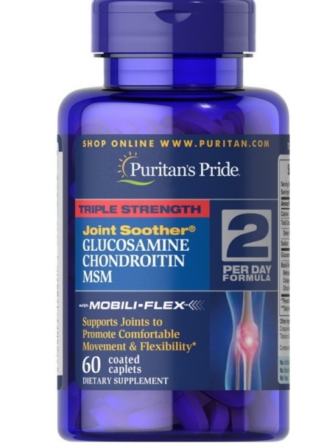 Puritan's Pride Glukozamina Chondroityna MSM| 3w1| 60 tabletek Puritan's Pride Glukozamina Chondroityna MSM| 3w1| 60 tabletek