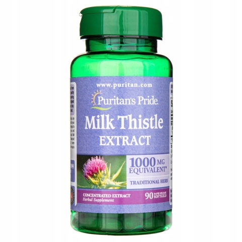 Puritan's Pride Milk Thistle extract (Ostropest plamisty) 1000mg 90 kapsułek Puritan's Pride Milk Thistle extract (Ostropest plamisty) 1000mg 90 kapsułek