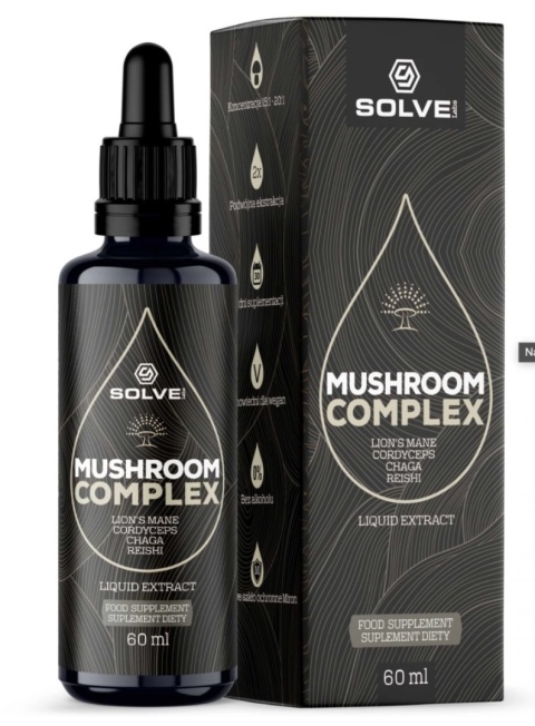 SolveLabs Mushroom Complex (4 grzyby) w kroplach 60 ml SolveLabs Mushroom Complex (4 grzyby) w kroplach 60 ml
