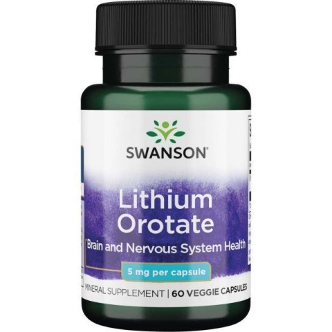 Swanson Orotan Litu 5 mg 60 kapsułek Swanson Orotan Litu 5 mg 60 kapsułek