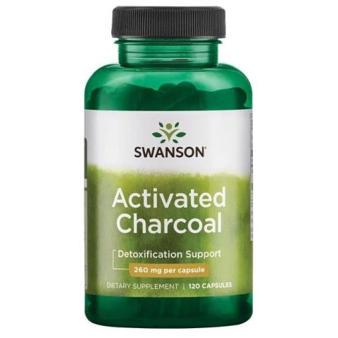 Swanson Węgiel drzewny aktywny 260 mg 120 kapsułek Swanson Węgiel drzewny aktywny 260 mg 120 kapsułek