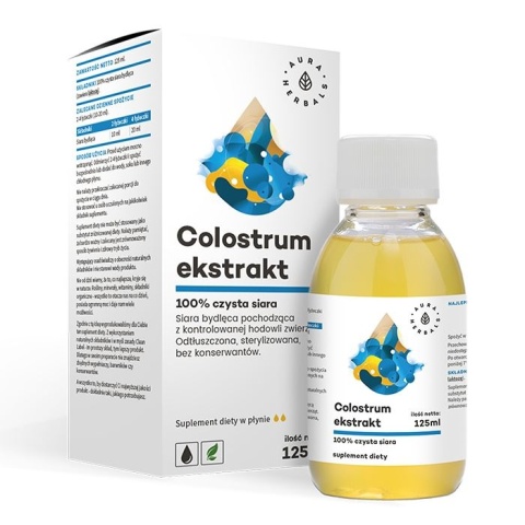 Aura Herbals Colostrum Ekstrakt - 100% czysta siara bydlęca 125 ml Aura Herbals Colostrum Ekstrakt - 100% czysta siara bydlęca 125 ml