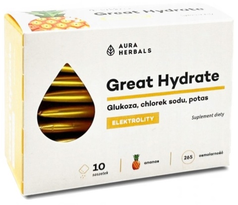 Aura Herbals Great Hydrate 10 saszetek o smaku ananasowym Aura Herbals Great Hydrate 10 saszetek o smaku ananasowym