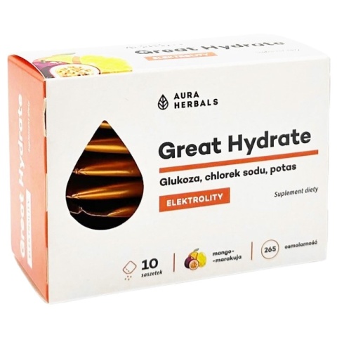Aura Herbals Great Hydrate 10 saszetek o smaku mango-marakuja Aura Herbals Great Hydrate 10 saszetek o smaku mango-marakuja