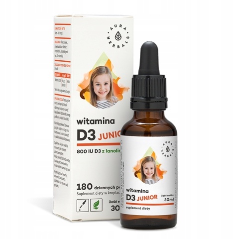 Aura Herbals Witamina D3 Junior 800IU 30 ml Aura Herbals Witamina D3 Junior 800IU 30 ml