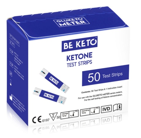BeKeto GluKeto Meter testy paskowe ketony 50 sztuk BeKeto GluKeto Meter testy paskowe ketony 50 sztuk