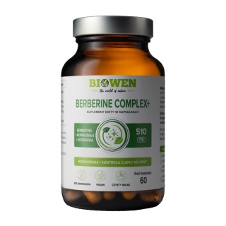 Biowen Berberine Complex+ 510 mg berberyna morwa biała kozieradka 60 kapsułek