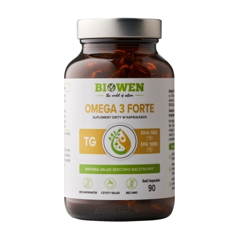 Biowen Omega 3 Forte 1000 mg EPA 500 mg DHA 90 kapsułek Biowen Omega 3 Forte 1000 mg EPA 500 mg DHA 90 kapsułek
