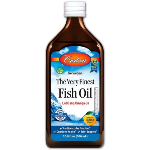Carlson Labs The Very Finest Fish Oil 500 ml o smaku cytrynowym Carlson Labs The Very Finest Fish Oil 500 ml o smaku cytrynowym