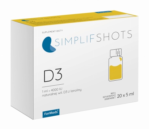 ForMeds SIMPLIFSHOTS Witamina D3 w płynie 20x5ml ForMeds SIMPLIFSHOTS Witamina D3 w płynie 20x5ml