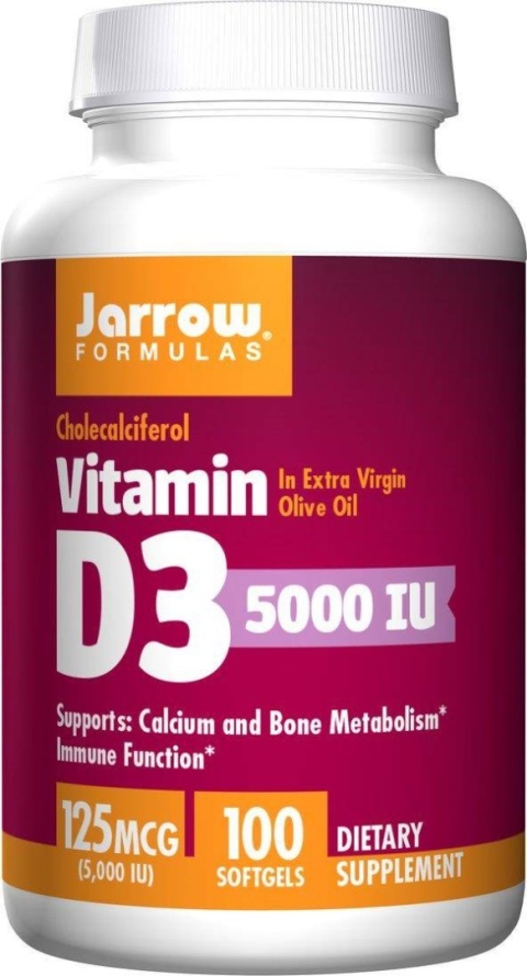 Jarrow Formulas Witamina D3 5000 IU 100 kapsułek Jarrow Formulas Witamina D3 5000 IU 100 kapsułek