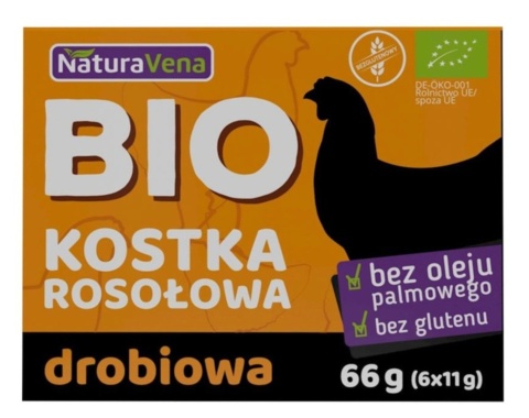 Naturavena Bulion Kostki Drobiowe Bezglutenowe BIO (6 x 11 g) 66 g Naturavena Bulion Kostki Drobiowe Bezglutenowe BIO (6 x 11 g) 66 g