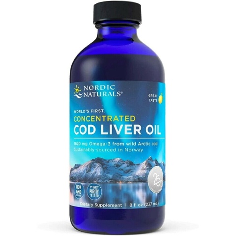 Nordic Naturals Concentrated Arctic Cod Liver Oil (Skoncentrowany olej z wątroby dorsza) 1620 mg 237 ml o smaku cytrynowym Nordic Naturals Concentrated Arctic Cod Liver Oil (Skoncentrowany olej z wątroby dorsza) 1620 mg 237 ml o smaku cytrynowym