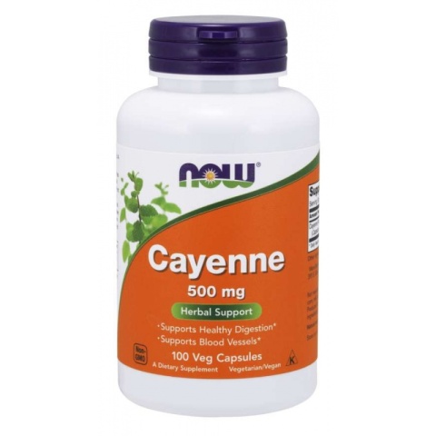 Now Foods Cayenne Pieprz Kajeński 500 mg 100 kapsułek Now Foods Cayenne Pieprz Kajeński 500 mg 100 kapsułek