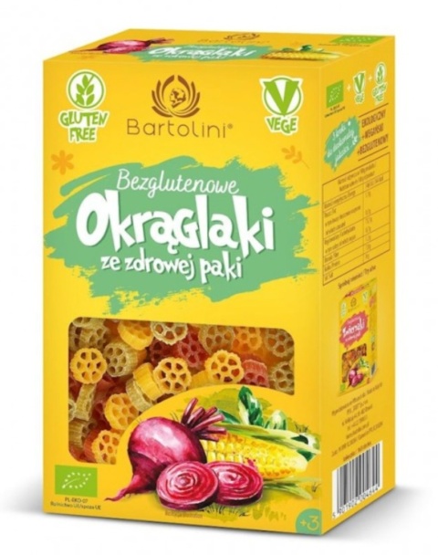 Bartolini Makaron Kukurydziany z Warzywami Dla Dzieci Okrąglaki BIO 250 g Bartolini Makaron Kukurydziany z Warzywami Dla Dzieci Okrąglaki BIO 250 g