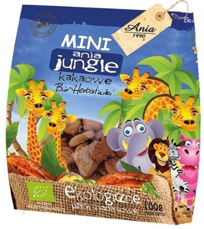 Bio Ania Ciastka Kakaowe Mini Jungle BIO 100 g Bio Ania Ciastka Kakaowe Mini Jungle BIO 100 g