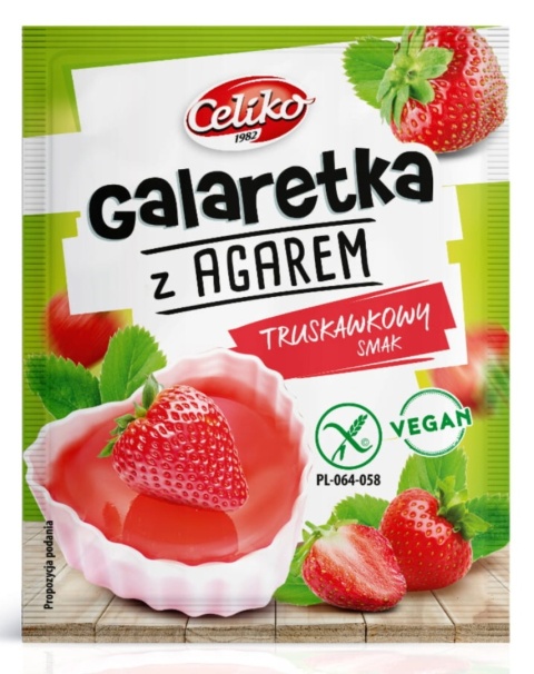 Celiko Galaretka Z Agarem O Smaku Truskawkowym Bezglutenowa 45 g Celiko Galaretka Z Agarem O Smaku Truskawkowym Bezglutenowa 45 g